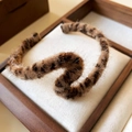 Adjustable leopard print plush bracelet with soft faux fur texture and stylish pattern - Coffee Z-shape Leopard Bangle (56#)
