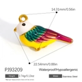 Colorful enamel bird pendant in 18K gold plated stainless steel with waterproof design - Gradient Colorful Bird Pendant PJ93209