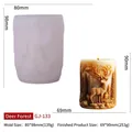 Stampo in silicone 3D foresta cervo per candela fai da te con scultura in cera marrone - Foresta di Cervi GJ-133