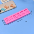 Pink silicone bow mold for DIY fondant and chocolate baking crafts 17.5x4.3x1cm size - Irregular Long Bow Style (4)