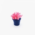 Miniature pink succulent plant in a dark blue ceramic pot for dollhouse decor - 13mm*23mm / Black Pot Red Succulent