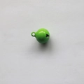 Single 14mm green metal bell with top hanging loop for DIY keychain and pet collar - Green