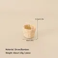 Miniature handwoven decorative basket with handles for Christmas dollhouse scenes - No.18 - Woven Miniature Basket Model