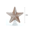 20cm champagne champagne star tree topper with velvet fabric and silver glitter - New Tree Topper / 20cm / Champagne Gold