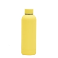 Minimalist matte yellow insulated stainless steel sports water bottle with screw cap - 500ml / Lemon Yellow