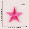 Pink star-shaped embroidery patch with fine stitching, size 4.3cm/1.7inch for accessories - Pink Five-Pointed Star (G1L-A-2-9 Iron-On)