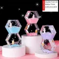 Sablier liquide créatif avec lapin et glace en couleurs bleu, rose et violet - Crème Glacée - Double Losange