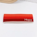 Cinta elástica deportiva con rayas rojo-naranja-blanco y bordado Hope para correr - Rojo