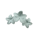 Light blue matte flower hair claw clip with a stylish triple petal design for women - Matte Emerald Green