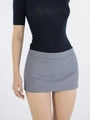 Schmal geschnittener grauer Mini-A-Linien-Rock mit figurbetontem Design für Damen - XS / Grau