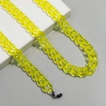 Durchscheinende hellgelbe Brillenkette aus Acryl mit schwarzen Silikonschlaufen - Neongelb