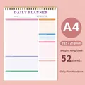 Pink A4 spiral daily planner notebook with to-do list and water tracker pages - A4 Daily Plan - Lilac