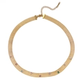 Collier ras du cou doré en maille avec pierres précieuses colorées et chaîne réglable - Collier en Or Zircon Coloré