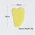 Heart-shaped yellow jade gua sha tool, 44x68mm size for facial and body massage therapy - Heart / Lemon Jade