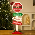 Segnale di Natale da 62 cm con testo dell'officina di Babbo Natale e bacche festive - Decorazione Cartello di Natale (62 cm)