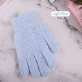 Peeling-Badehandschuh aus Nylon in Hellblau mit elastischem Handgelenk und Kordelzug - 1 STK / Blau
