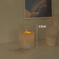 Minimalist 13cm electronic flameless candle in transparent glass for Christmas decor - Transparent 13cm