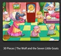 30-piece wooden puzzle for kids featuring The Wolf and the Seven Little Goats theme - The Wolf and the Seven Little Goats