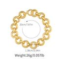 Detailed view of 18K gold plated chunky chain bracelet with exact measurements - 18K Gold / Gold (KB0604)
