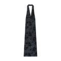 Elegantes Neckholder-Maxikleid in Grau mit schwarzem Blumen-Flockmuster - S / Schwarz
