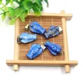 Five pieces of blue lapis lazuli angel charms with metal clasps for jewelry making - Lapis Lazuli