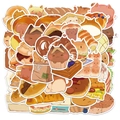 50 Stück niedliche Brot-Katzen Aufkleber Set für Planer und Handys Cartoon Katzen-Sticker - Katze mit Brot