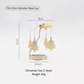 Golden rotating candle holder featuring Christmas tree pendants and dimensions - 5.5CM Christmas Tree Style