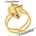 Detailed size specifications for the gold oval stainless steel ring with dimensions - J424 / Gold