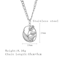 Silberner Tulpen-Anhänger aus Edelstahl mit 45 cm langer Figaro-Kette für Damen - Silber