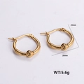 18k gold plated stainless steel hoop earrings with textured spiral wave design, 23mm size - Spiral Textured Hoop Style (AML01162)