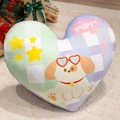 Cuscino di peluche a forma di cuore con motivo a cucciolo e scacchiera per divano - Cane Carino / 40CM
