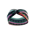 Elastic yoga headband with vibrant geometric tribal pattern and twisted knot detail - Multicolor Geometric Print