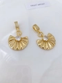 Macro shot of gold fan-shaped pendants with sparkling white zircon stones and fine inlay - Style D Fan Shape (Pendant Only) / Gold