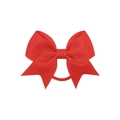 Classic red grosgrain ribbon bow hair tie with textured finish and elastic band - Red (12)