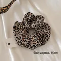 Double-layered leopard print oversized scrunchie with 15cm diameter for ponytail styling - 887# Light Leopard (Approx 15cm)