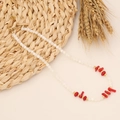 White Shell Red Beads Style (2# Shell Style)