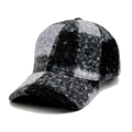 Macro shot of thick color-blocked teddy fleece texture on the winter baseball cap - Black Grey Color Block (2#)