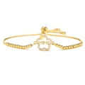 Adjustable gold MAMA flower bracelet with micro-pave cubic zirconia crystals - Flower MAMA