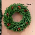 50cm Christmas wreath with dense pine needles, red berries and natural pine cones - 50cm / 50CM Pine Cone Wreath