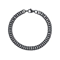 Detalle macro de una pulsera de cadena cubana de metal negro con cierre de mosquetón - Negro