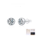 Pendientes de plata S925 con moissanita, certificado GRA y tarjeta de garantía - Moissanita de 1.00Ct Color D (6.50mm)