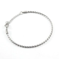 Polished silver stainless steel twist chain bracelet with lobster clasp on white background - Twist Chain (ZYS506 1.2mm)