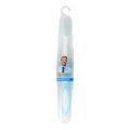 Blue and white soft bristle manual toothbrush in individual clear blister packaging - Single Independent Pack / Blue Single Pack