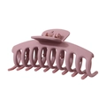 Close-up of matte dusty rose hair claw clip showing strong metal spring and long teeth - 11cm / Matte Taro Purple / Bulk Packaging