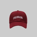 Classic burgundy cotton twill baseball cap with white Colorado embroidery detail - Wine Red (COLORADO Pattern)