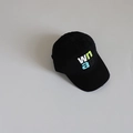 Kids black vintage baseball cap with wnag embroidery and distressed style details - 54CM 3-8 Years / Black