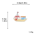 DIY colorful sailboat embroidery patch with red flags for clothing decoration 5.8x4.2cm - GZ-2527