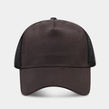 Detail of dark brown faux suede baseball cap with breathable mesh and classic stitching - Adjustable / Solid Grey