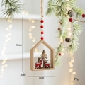 Weihnachtlicher Holzhaus-Anhänger mit rotem Rentier und dekorativen Perlen - Stil A-Rotes Rentier Holzhaus