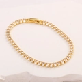 Elegante bracciale tennis dorato con zirconi bianchi taglio marquise e chiusura a scatto - 2.5*5 Marquise / Oro